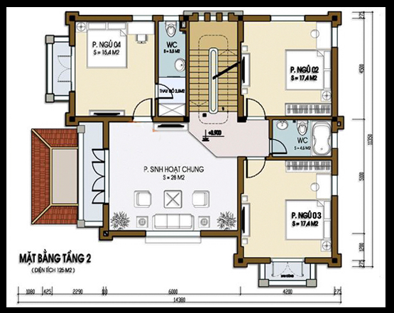 biet thu mai thai 2,5 tang khong gian mo hien dai