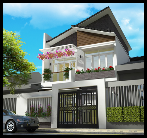 thiet ke nha biet thu mai lech 2