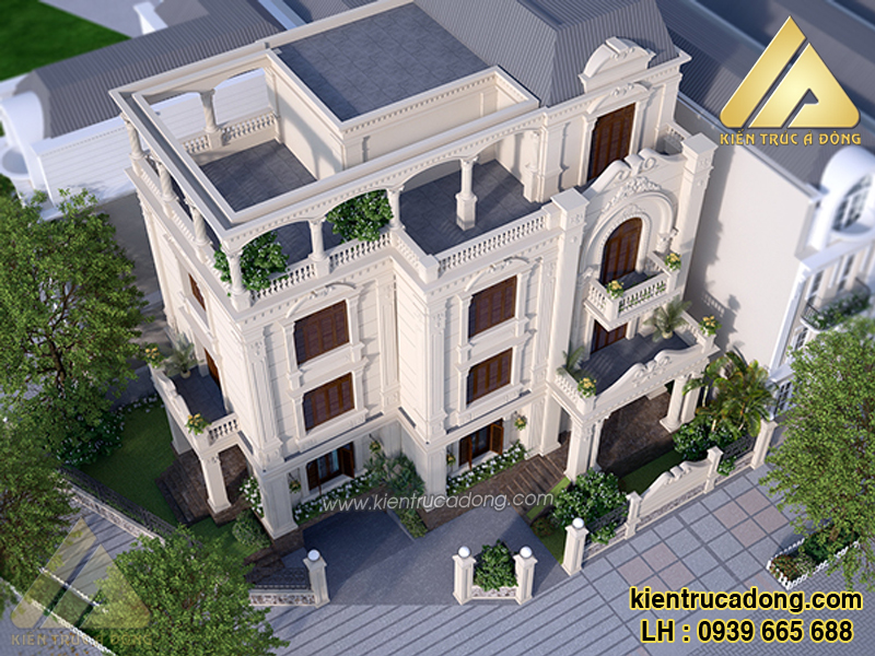 Mẫu thiết kế biệt thự cổ điển Anh Phương Nam Định