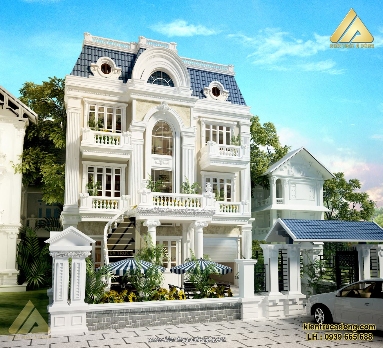 Biệt thự với thiết kế kiến trúc Châu Âu