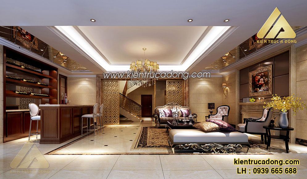 Thiết kế nội thất nhà biệt thự đẹp phong cách châu Âu sang trọng