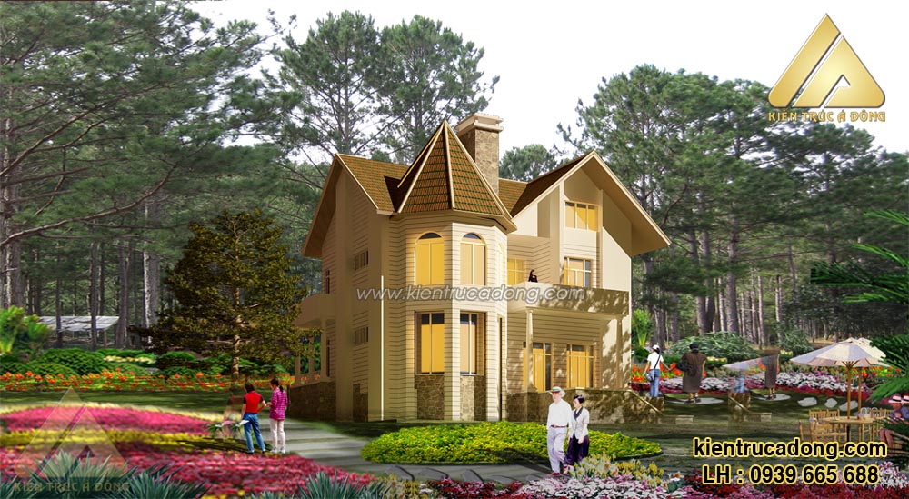 Phương án thiết kế kiến trúc mẫu biệt thự 2,5 tầng tuyệt đẹp