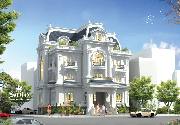 Mẫu nhà biệt thự 3 tầng cổ điển