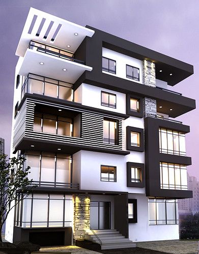 biệt thự 5 tầng hiện đại mái bằng