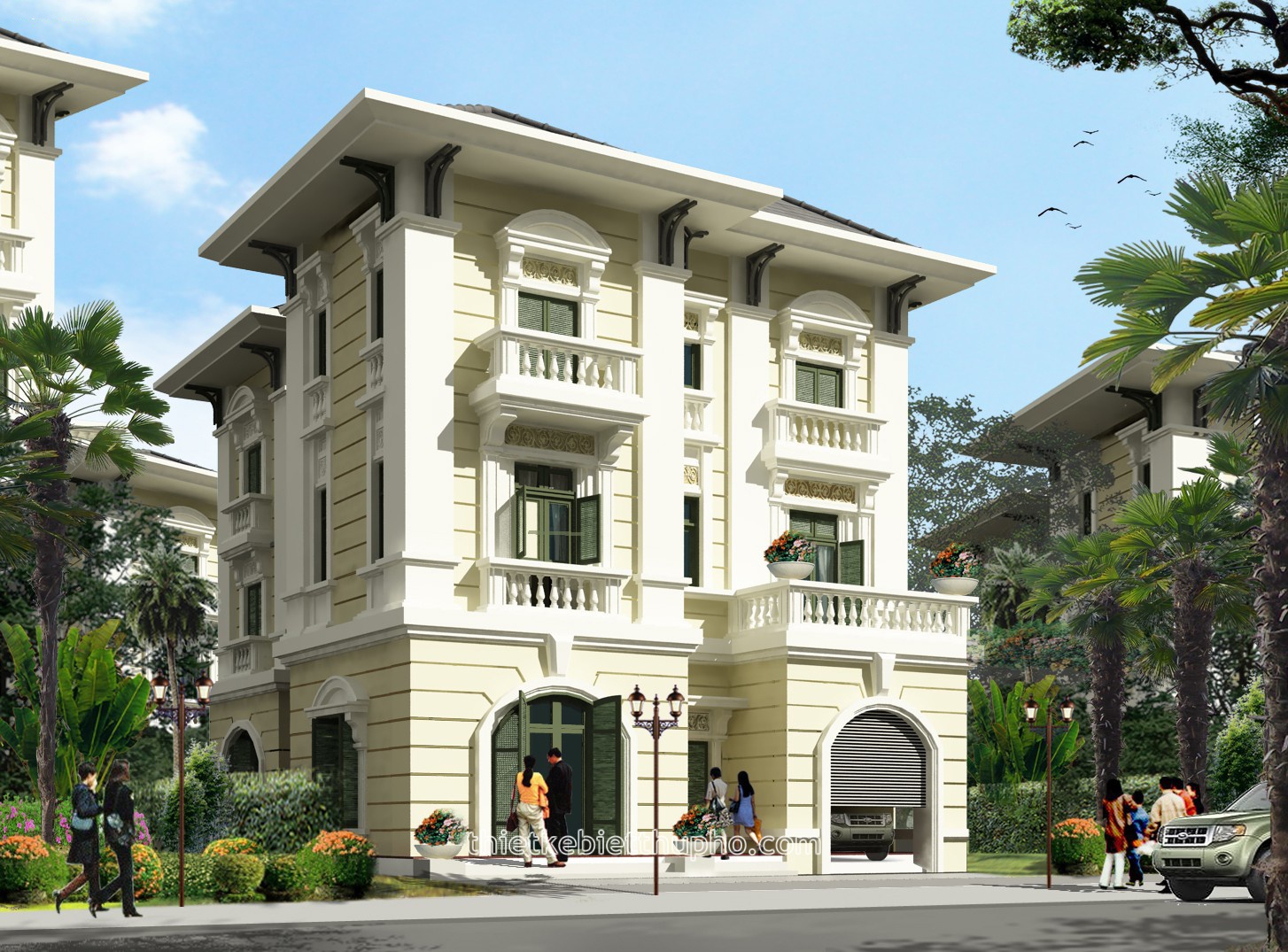 hình ảnh biệt thự 3 tầng