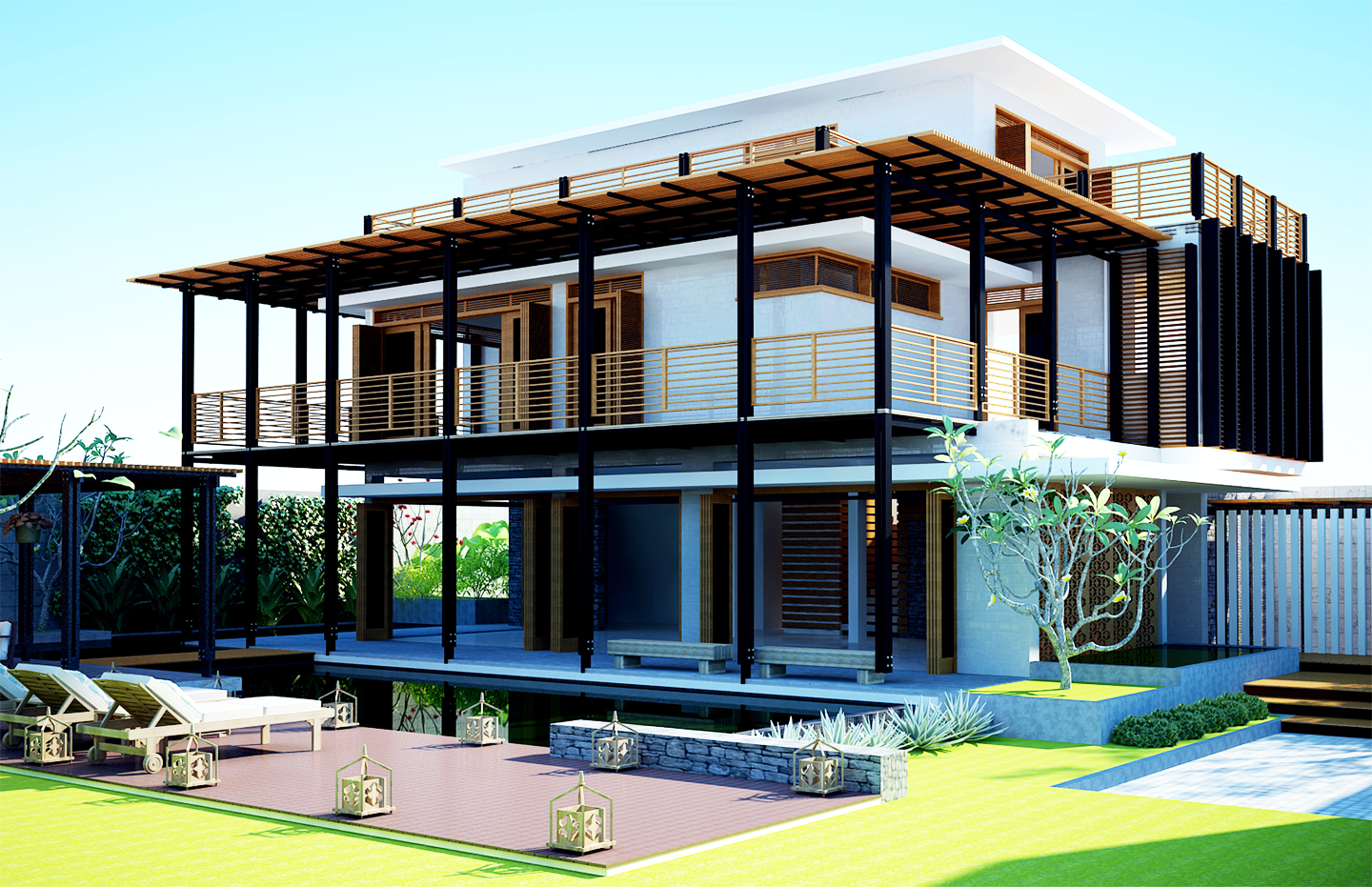Biệt thự 3 tầng hiện đại có bể bơi