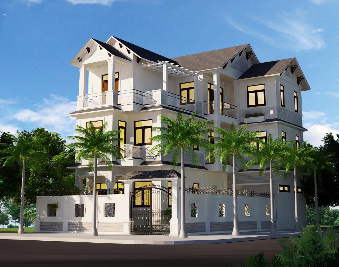 Biệt thự 3 tầng hiện đại 2 mặt tiền