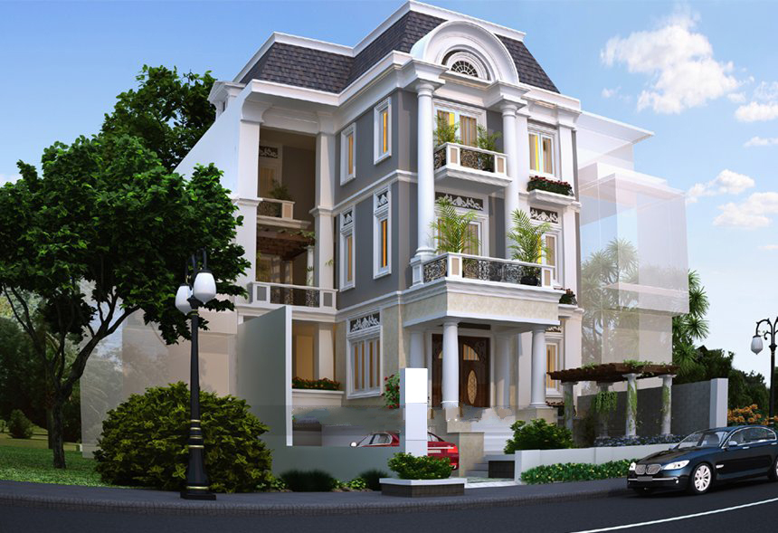 Mẫu nhà biệt thự 3 tầng cổ điển