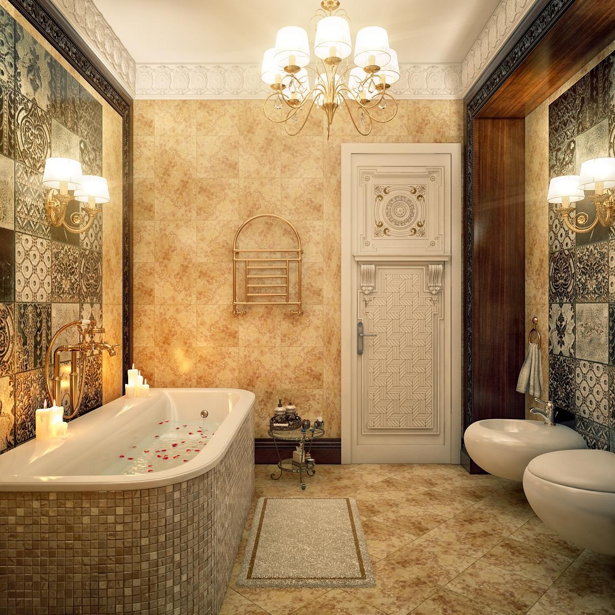 Các mẫu thiết kế nội thất phòng tắm cổ điển đẹp mê ly - Diễn Đàn Kiến Trúc Á Đông