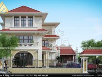 Mẫu biệt thự 3 tầng chữ L đẹp mê li