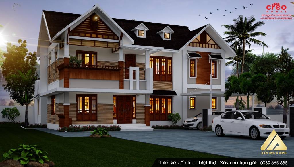 Mẫu biệt thự Tây Hồ hiện đại 2,5 tầng mơ ước