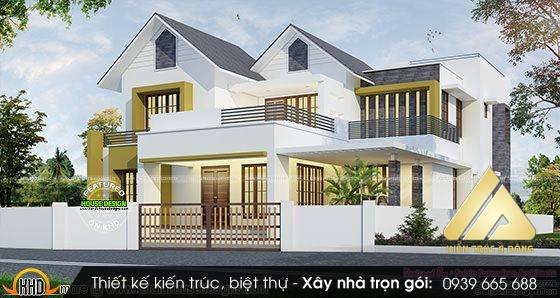 Thiết kế biệt thự đẹp 2 tầng đơn giản tinh tế tại quận Tây Hồ