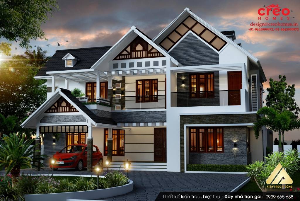 Mẫu biệt thự Tây Hồ hiện đại 2,5 tầng mơ ước