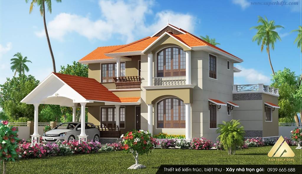 Mẫu biệt thự Tây Hồ hiện đại 2,5 tầng mơ ước