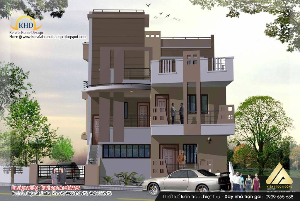 Mẫu nhà biệt thự 3 tầng đẹp, sang trọng tại Hà Nội