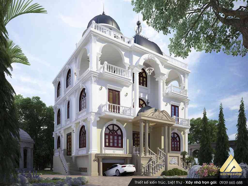 Hot mẫu thiết kế biệt thự đẹp bạn không thể bỏ lỡ > Mẫu biệt thự cổ điển đẹp, sang trọng ở Nam Định