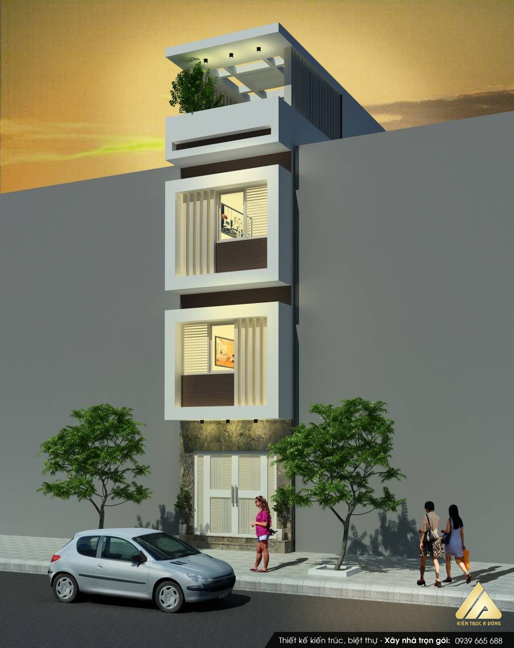 Mẫu nhà phố 4 tầng hiện đại, sang trọng tại TP. Hạ Long