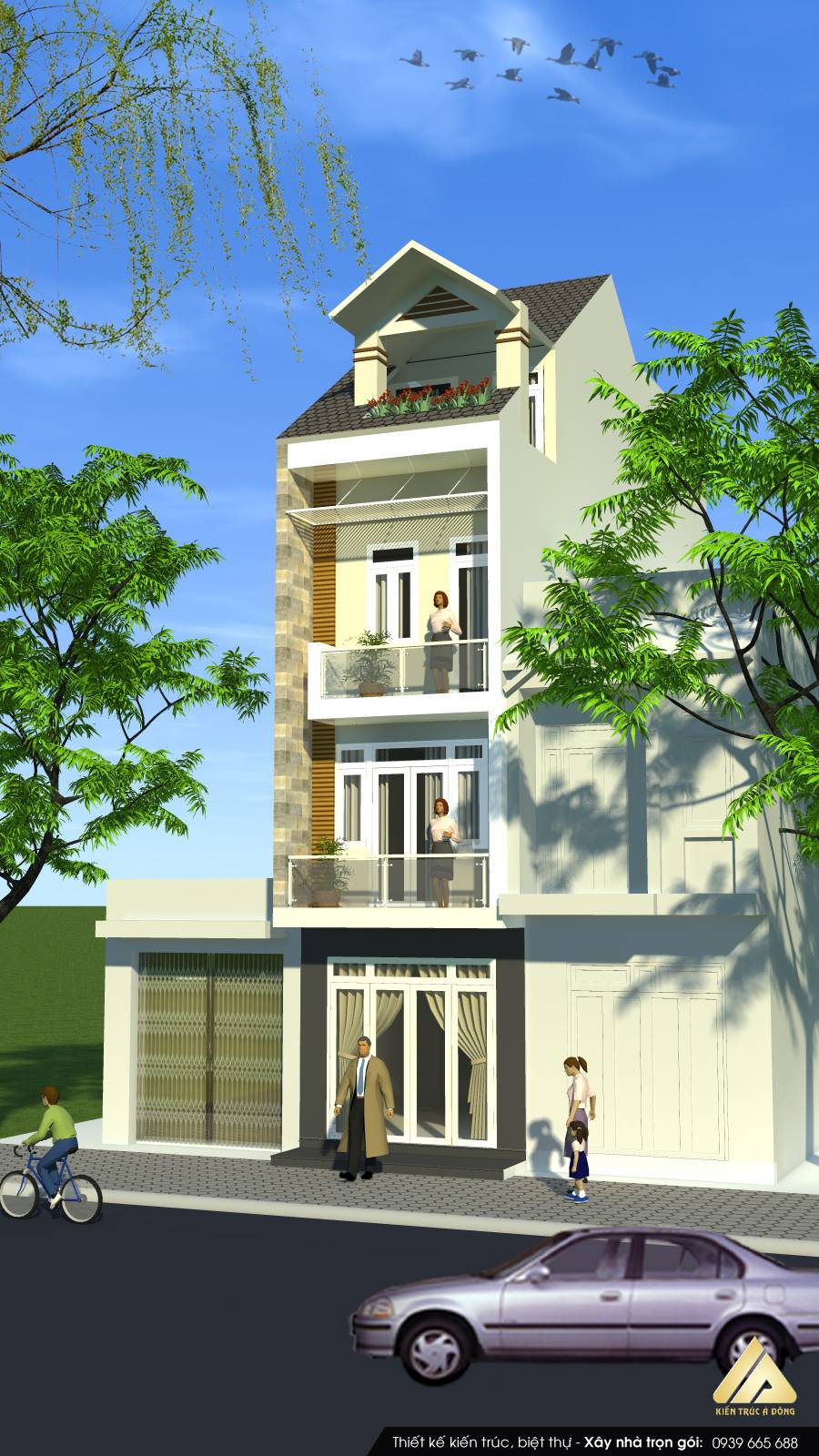 Chọn lọc các mẫu nhà phố đẹp nhất việt nam > Mẫu nhà phố 4 tầng hiện đại, sang trọng tại TP. Hạ Long