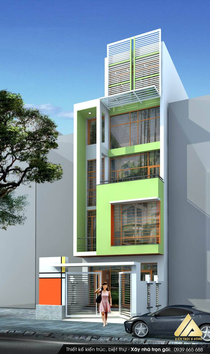 Cùng ngắm mẫu thiết kế nhà phố 5 tầng tuyệt đẹp > Thiết kế nhà phố 5 tầng đẹp đẳng cấp ở TP Hà Nội