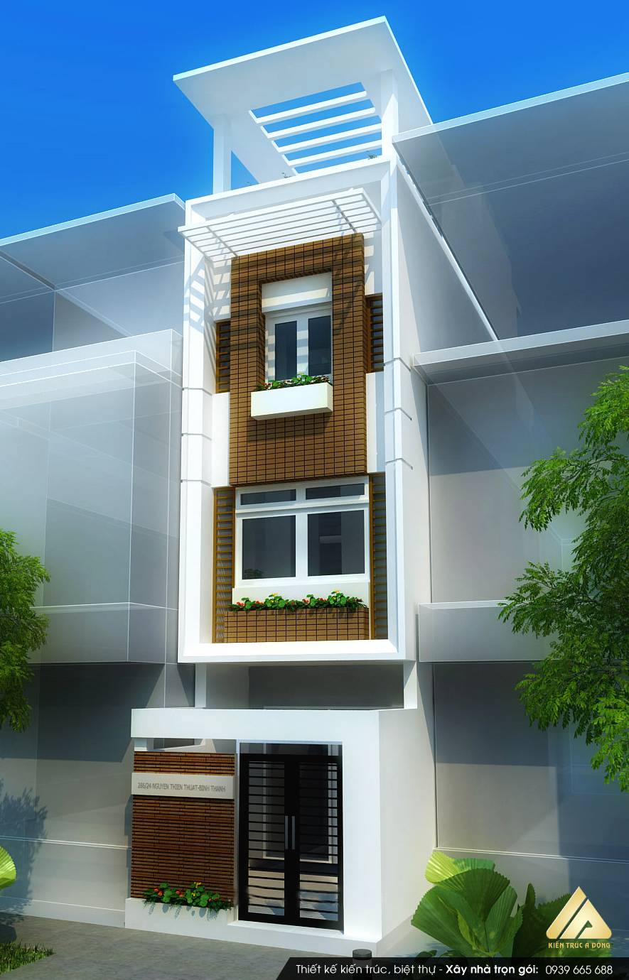 Tuyển chọn các mẫu nhà phố hiện đại đẹp bậc nhất Việt Nam > Thiết kế nhà phố 3 tầng hiện đại, sang trọng