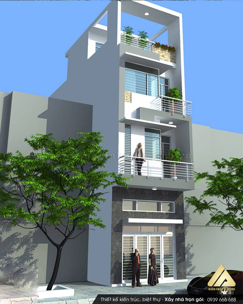 Mẫu nhà phố hiện đại 5 tầng tại Hà Nội