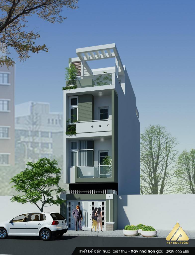 Chẳng thể rời mắt 100 mẫu nhà phố 4 tầng đẳng cấp > Mẫu nhà phố 4 tầng đẹp, hiện đại tại Vĩnh Phúc