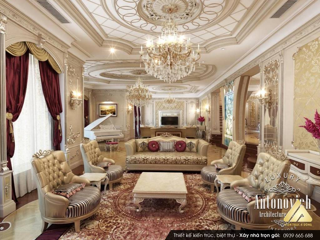 Mẫu thiết kế nội thất cổ điển Châu Âu sang trọng
