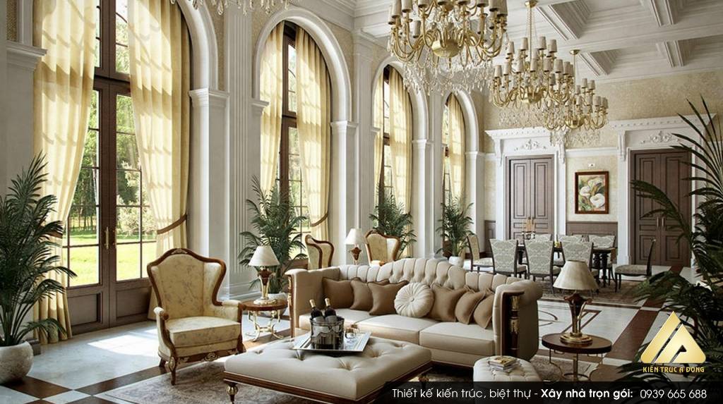 Mẫu thiết kế nội thất cổ điển Châu Âu sang trọng