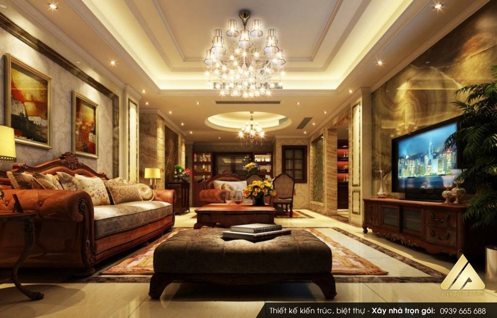 Mẫu thiết kế nội thất biệt thự cao cấp phong cách Châu Âu