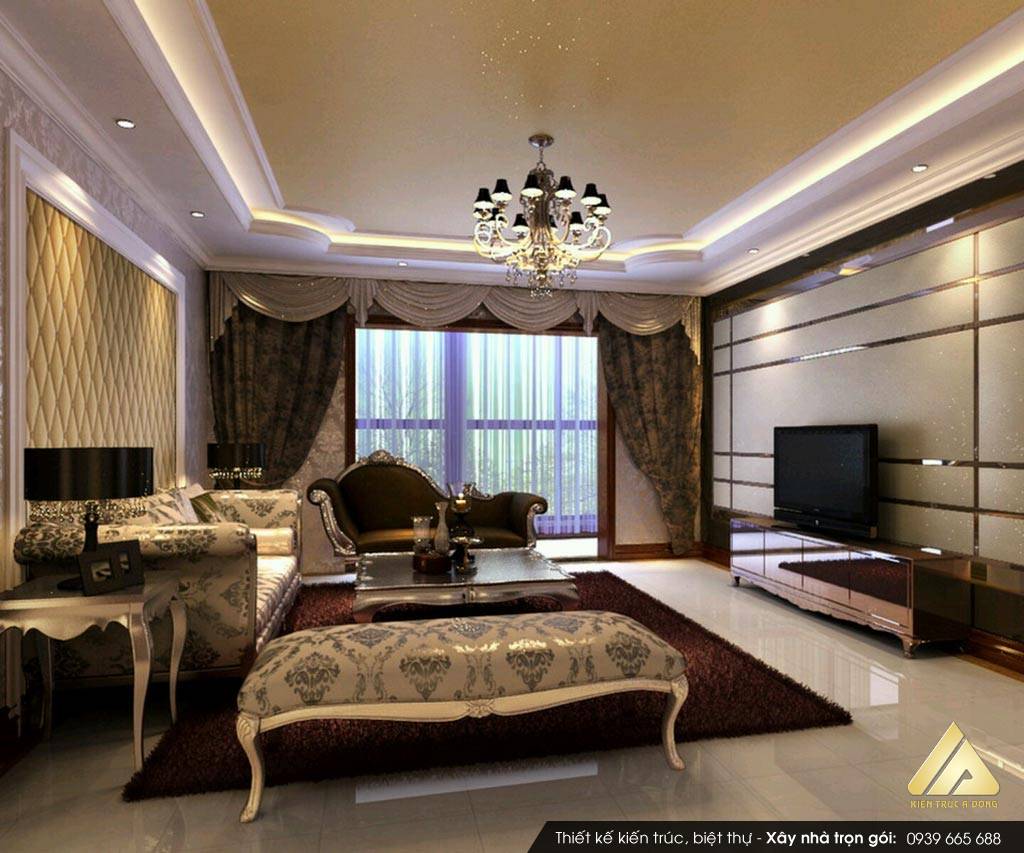 Mẫu thiết kế nội thất biệt thự cao cấp phong cách Châu Âu