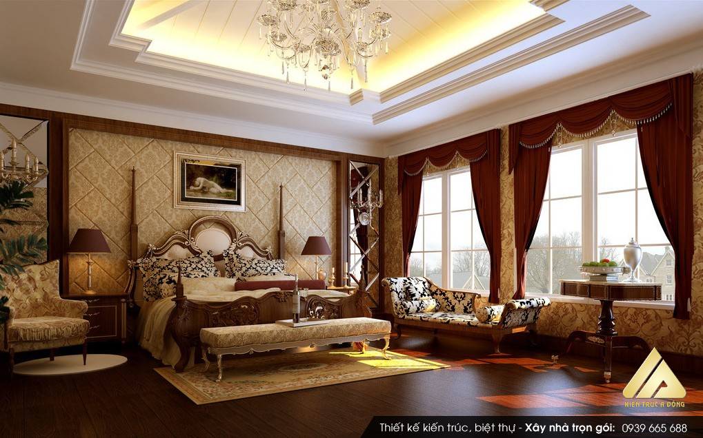 Mẫu thiết kế nội thất biệt thự cao cấp phong cách Châu Âu