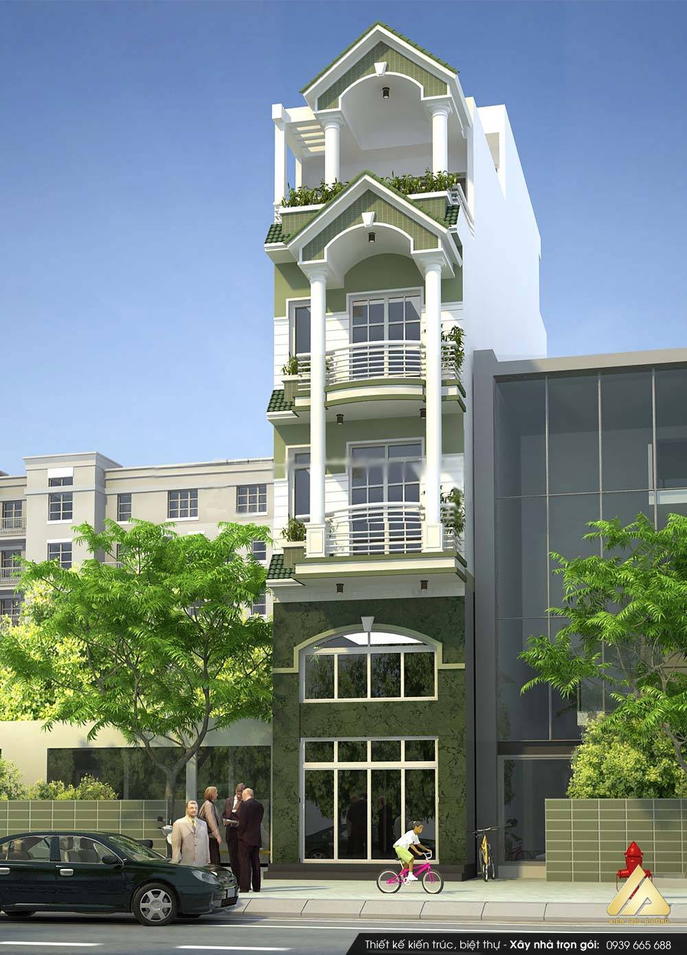 Cùng ngắm mẫu thiết kế nhà phố 5 tầng tuyệt đẹp > Thiết kế nhà phố 5 tầng đẹp đẳng cấp ở TP Hà Nội