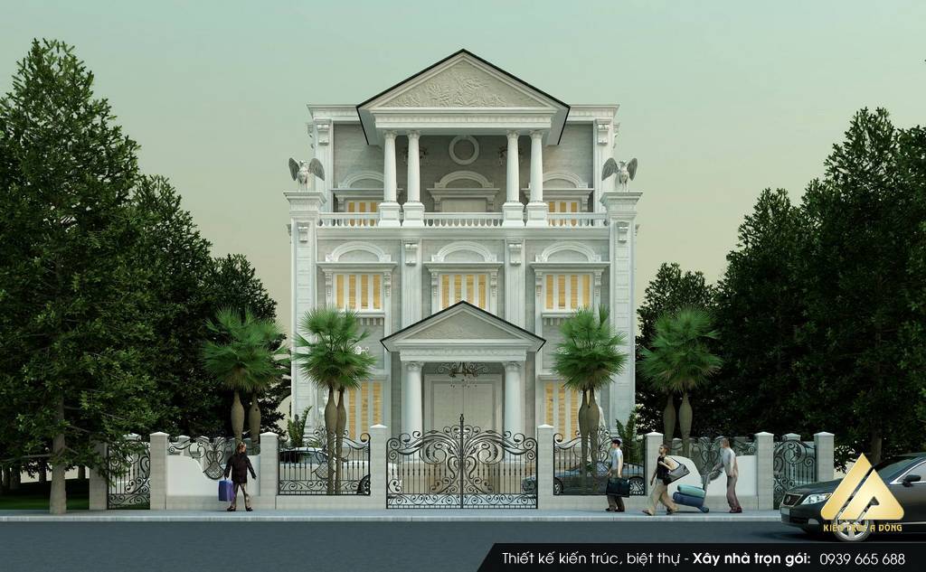 Thiết kế biệt thự phố 3 tầng mặt tiền 10m quận Tân Phú  Kiến Cộng Sinh