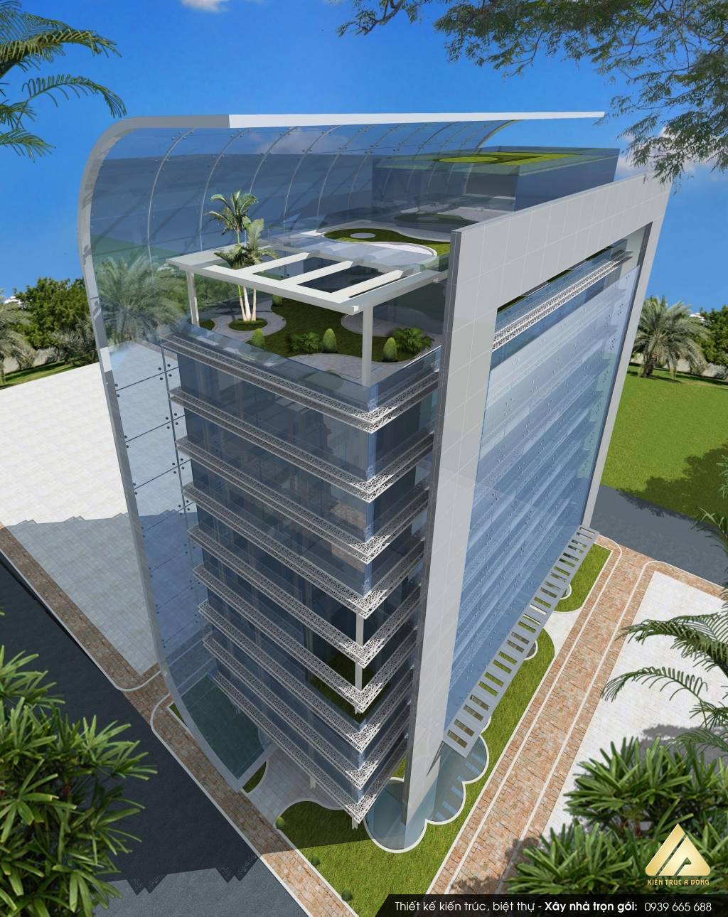 Mẫu tòa nhà văn phòng 10 tầng