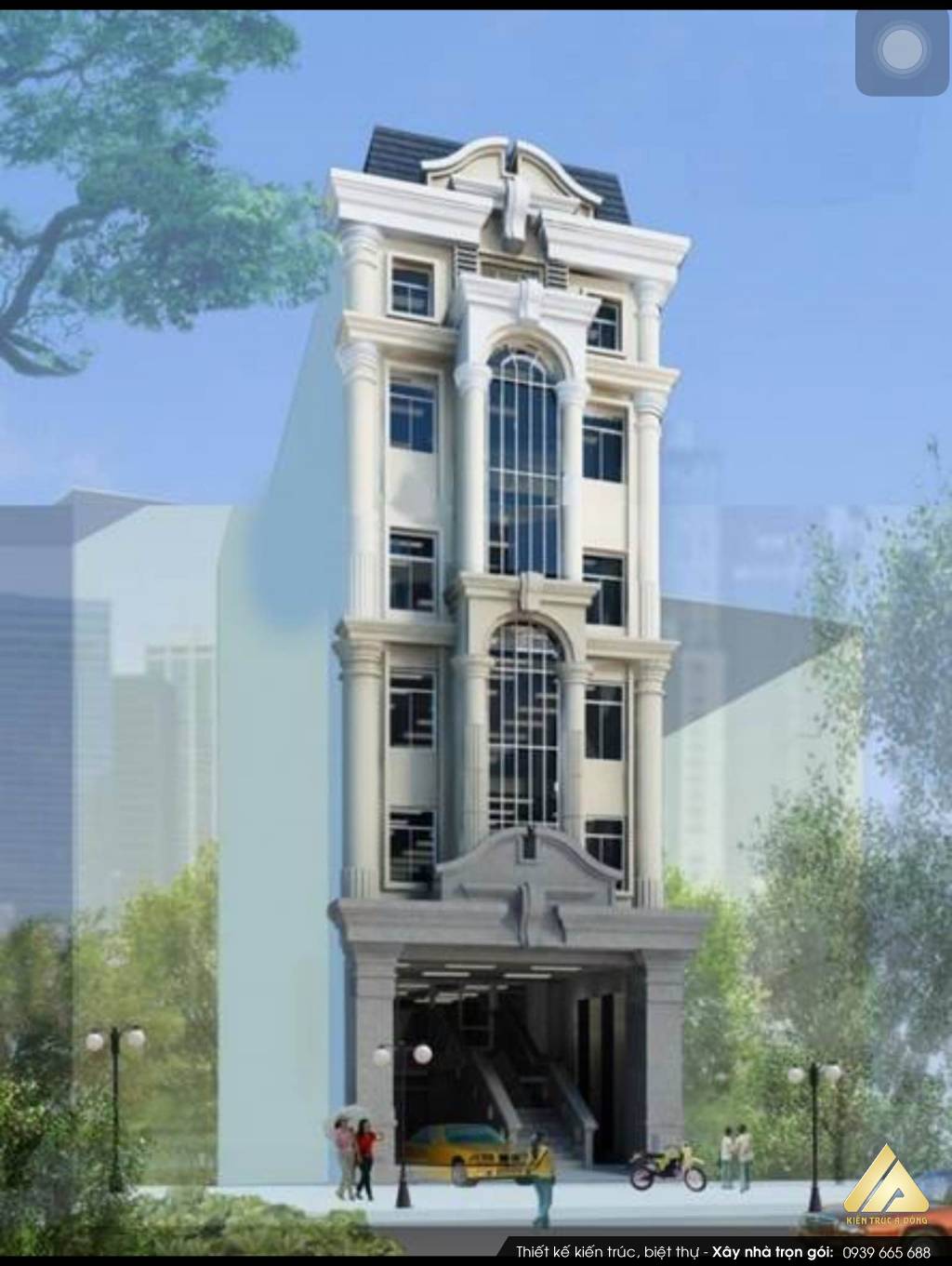 Mẫu nhà ống 6 tầng