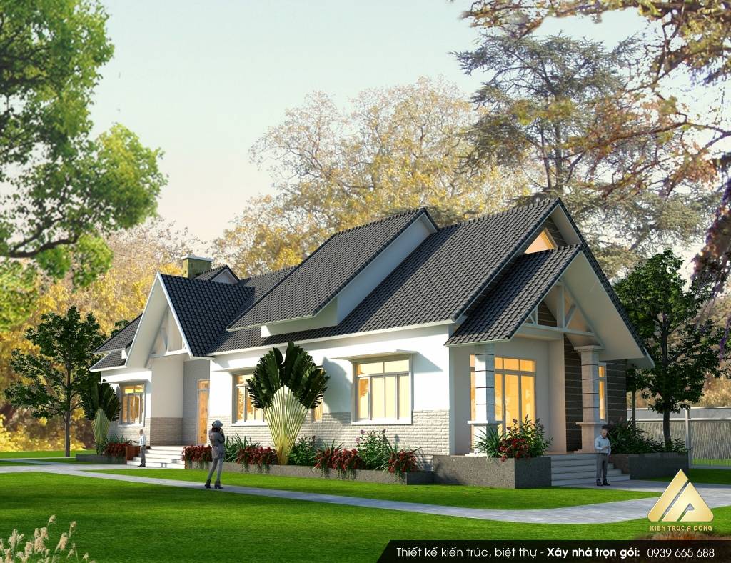 Mẫu biệt thự 1 tầng 5 phòng ngủ