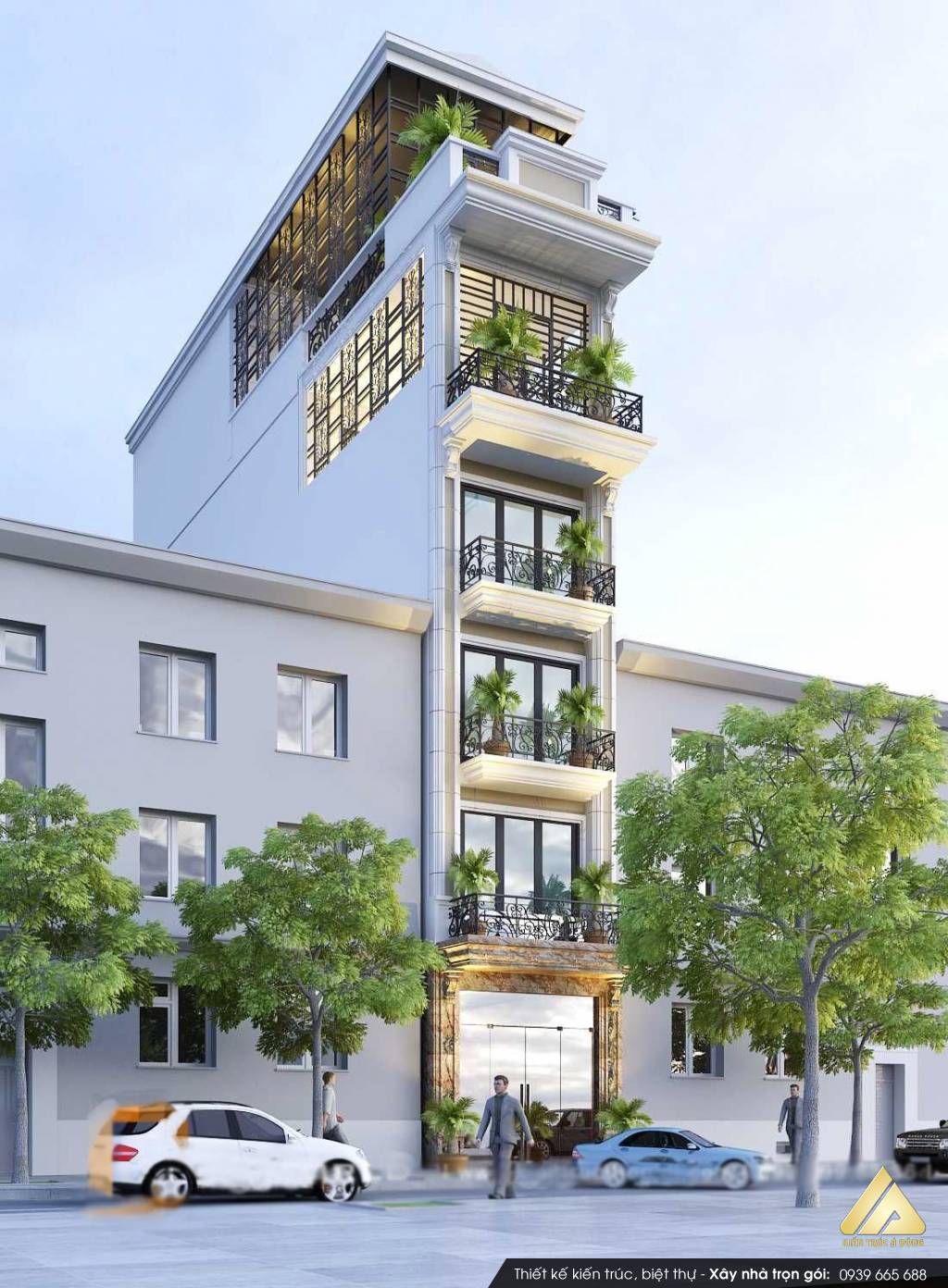 Mẫu nhà ống 6 tầng