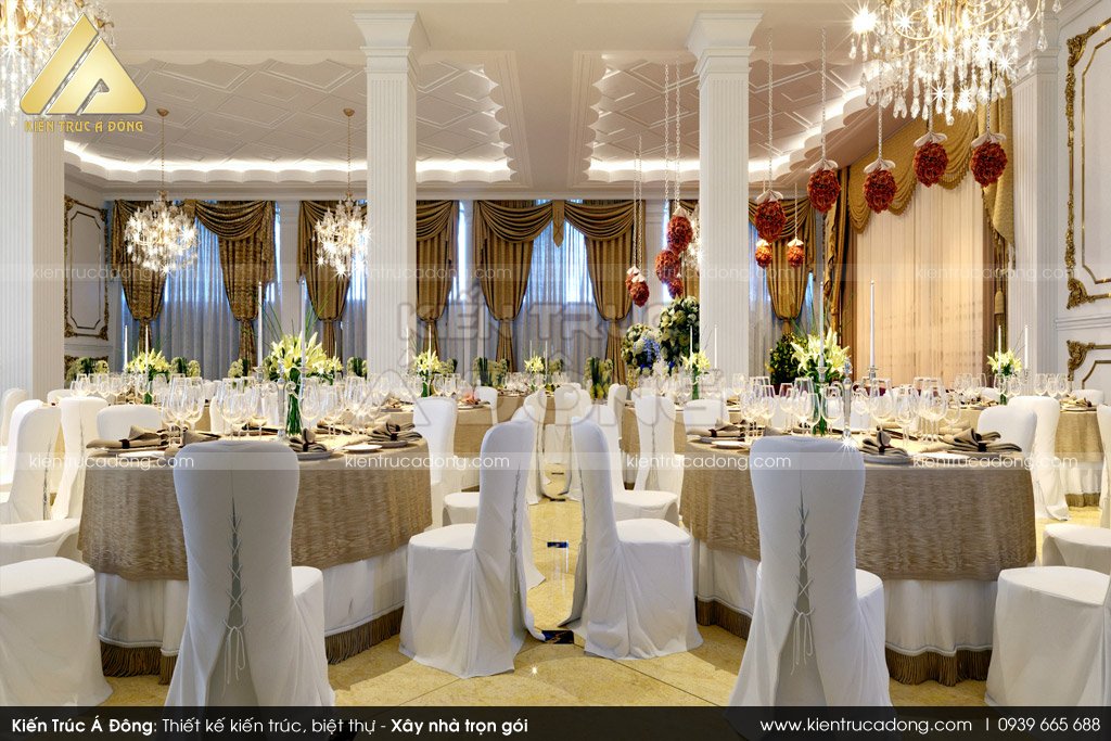 Thiết kế nội thất nhà hàng tiệc cưới tại Bắc Ninh