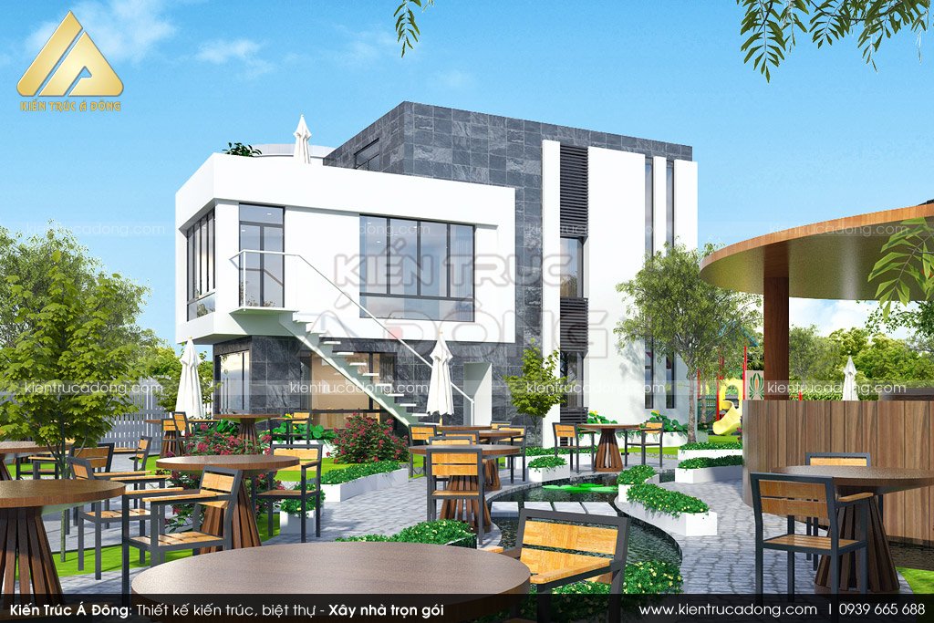 Mẫu thiết kế quán cafe sân vườn tại Hải Dương