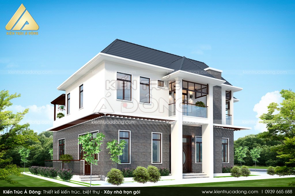 Thiết kế biệt thự 2 tầng mái thái tại Đắk Lắk