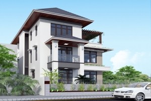 Mẫu biệt thự 3 tầng mái thái sang trọng