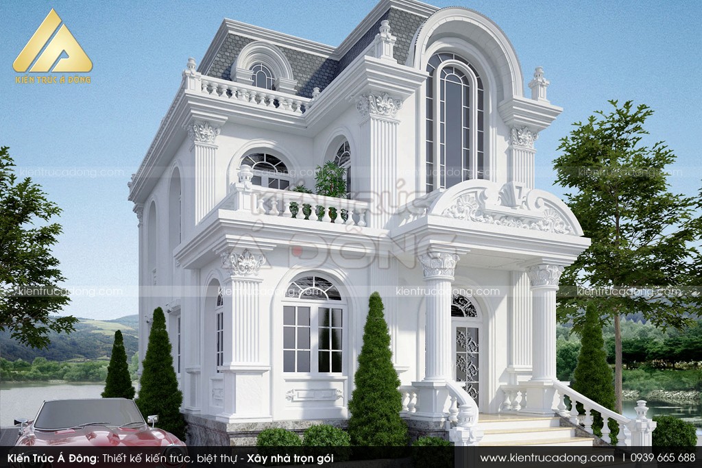Biệt thự 2 tầng đẹp phong cách tân cổ điển tại Thái Nguyên SV21002