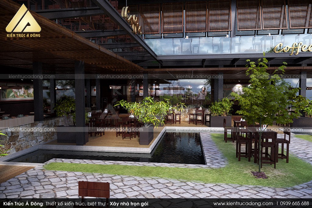 Mẫu thiết kế quán cafe sân vườn tại Hải Dương