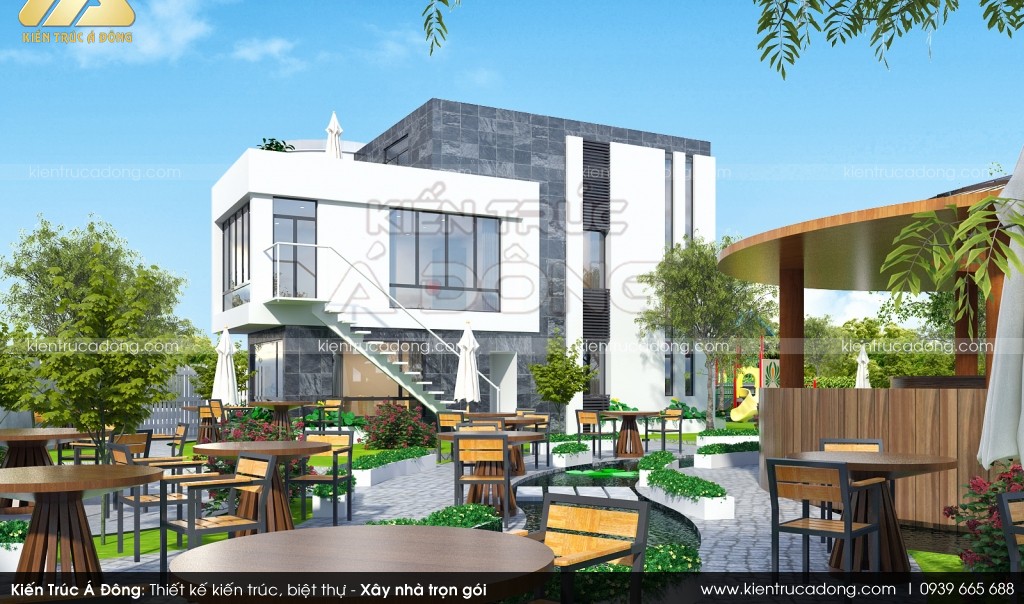 Mẫu thiết kế quán cafe sân vườn tại Hà Nam