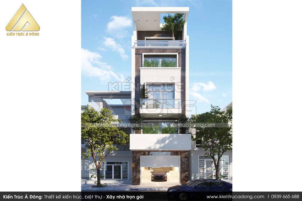Mẫu nhà phố 5 tầng phong cách hiện đại tại Bắc Giang