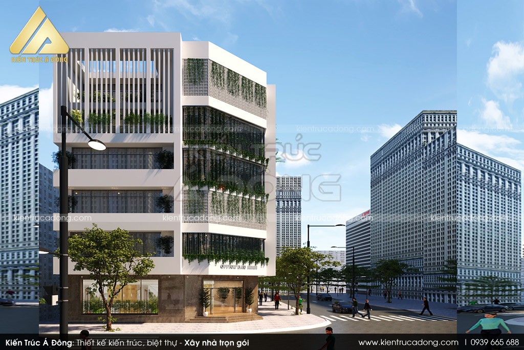 Kiến trúc Á Đông - đơn vị thiết kế, thi công trọn gói tòa nhà văn phòng cho thuê tại Hà Nội