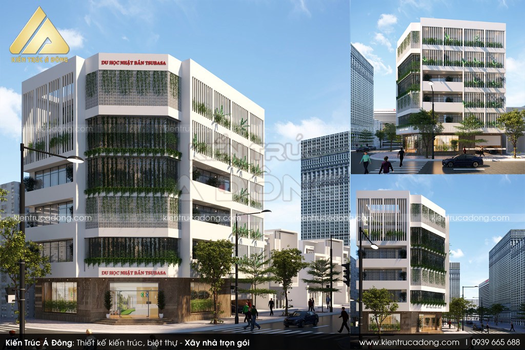 Kiến trúc Á Đông - đơn vị thiết kế, thi công trọn gói tòa nhà văn phòng cho thuê tại Hà Nội