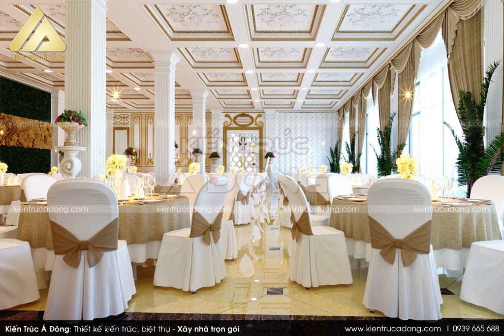 Thiết kế nội thất nhà hàng tiệc cưới tại Bắc Ninh