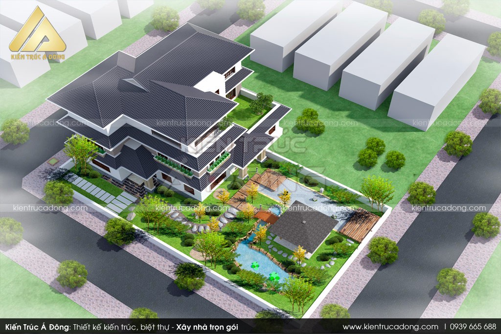 Thiết kế biệt thự đẹp hiện đại 3 tầng tại Bắc Ninh