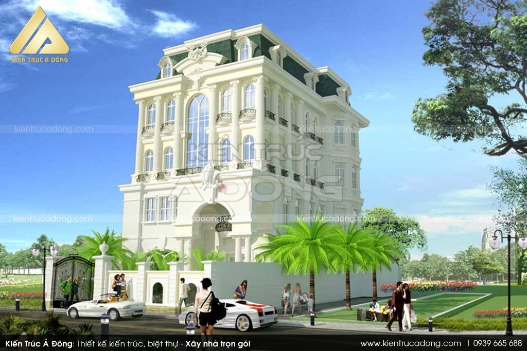 Nhà biệt thự 4 tầng cổ điển